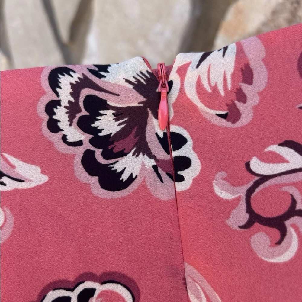 Who What Wear Skirt 10 Pink Coral Floral Lined Layered Ruffled Side Excellent - Picture 8 of 9